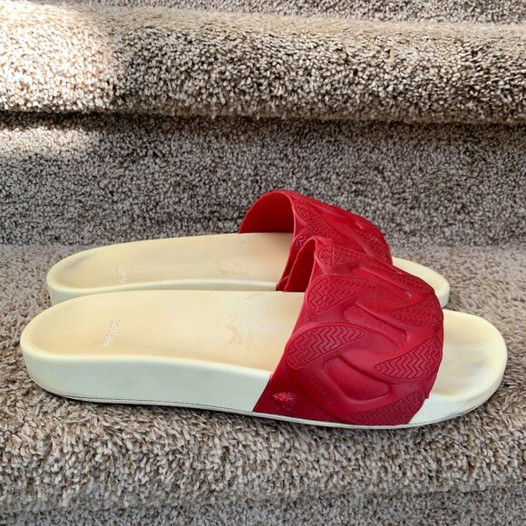 Versace Men's Red Rubber Slides - Picture 2 of 12